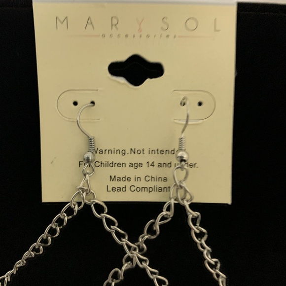 NWOT Marysol Earrings Slate Blue with Silver - Picture 3 of 4